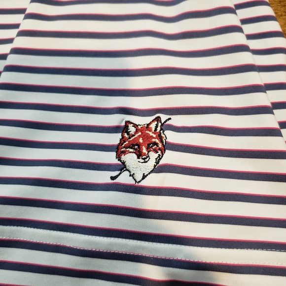 Cutter & Buck Blue Pink Stripe Golf Polo Medium - Picture 4 of 5